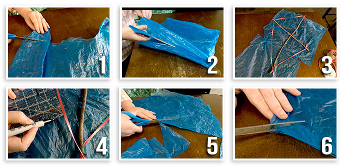 Cut Out the Sail for Your Plastic Bag Kite