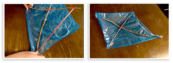 mix your frame with the bag kite sail